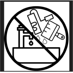 Reinigungswasser nicht in die Kanalisation oder Gewässer gelangen lassen