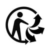 Le logo « Triman » indique que le produit ou l'emballage ne doit pas être jeté dans la poubelle des ordures ménagères, mais doit être trié ou rapporté dans un point de collecte (bacs en magasins, déchèteries...)