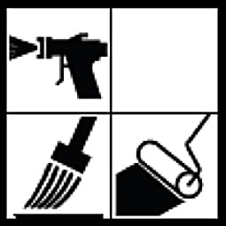 Application rouleau, brosse, airless