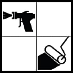 Application rouleau, airless