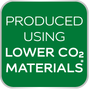Produced using lower CO2 materials