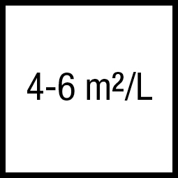 Theoretisch rendement: 4-6 m²/L