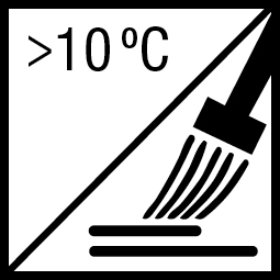 Verwerkingstemperatuur: minimaal 10ºC