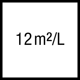 Theoretisch rendement: 12 m²/L
