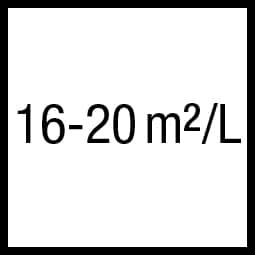 Theoretisch rendement: 16-20 m²/L