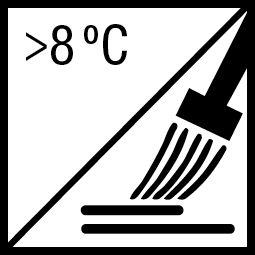 Verwerkingstemperatuur: minimaal 8ºC