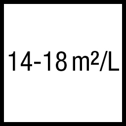 Theoretisch rendement:14-18 m²/L