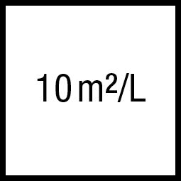 Theoretisch rendement: 10 m²/L