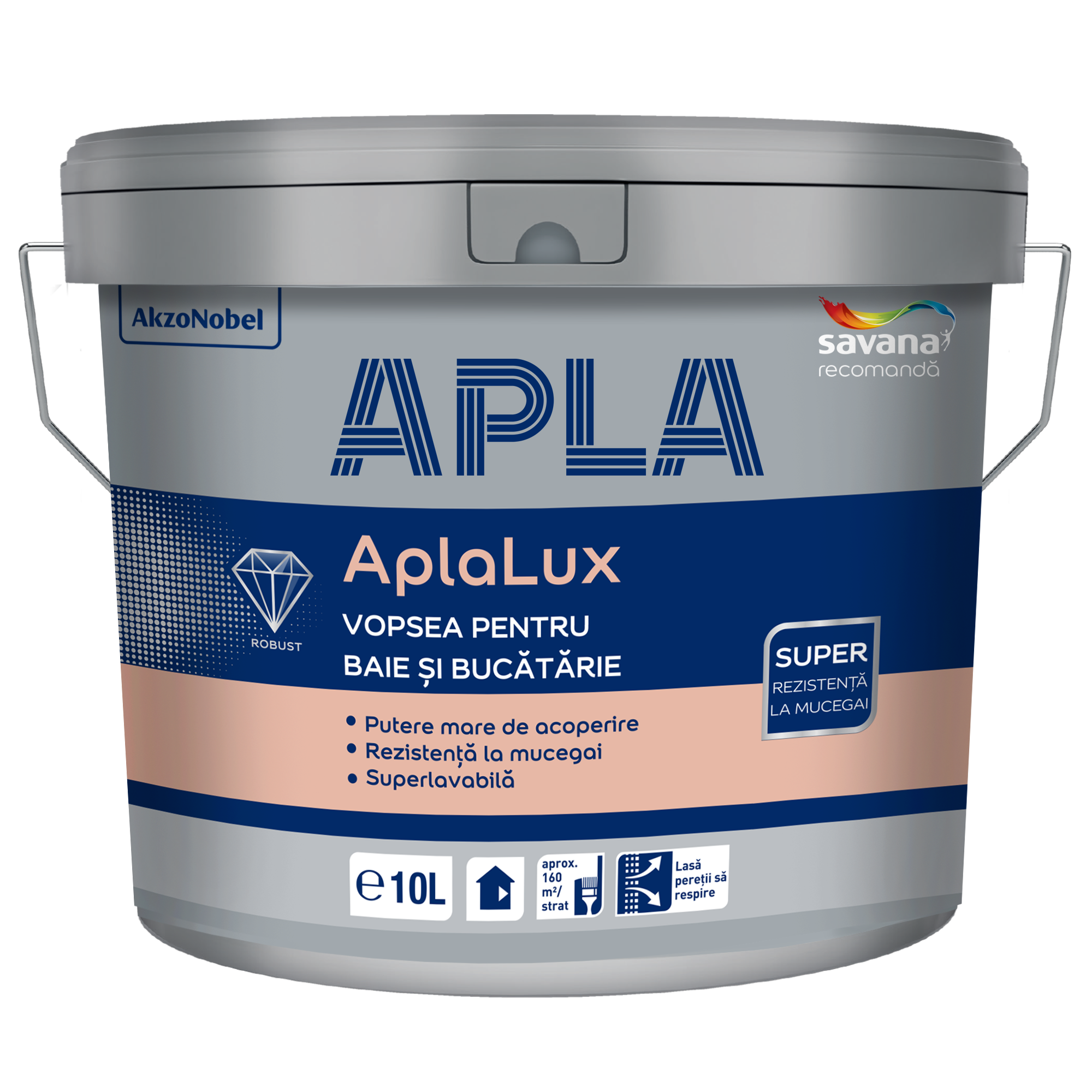 AplaLux Vopsea superlavabilă albă pentru baie și bucătărie