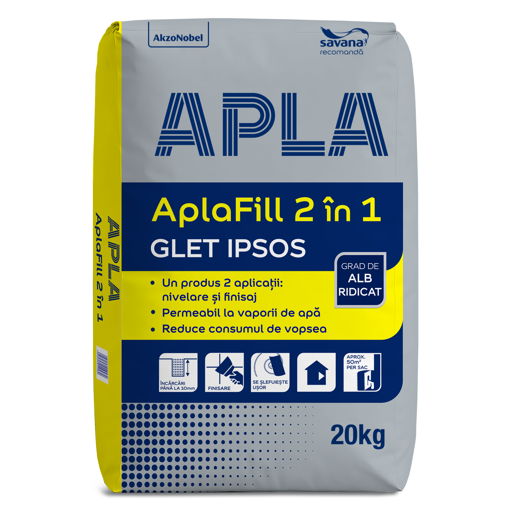 AplaFill 2 în 1 glet pe bază de ipsos pentru nivelare și finisaj