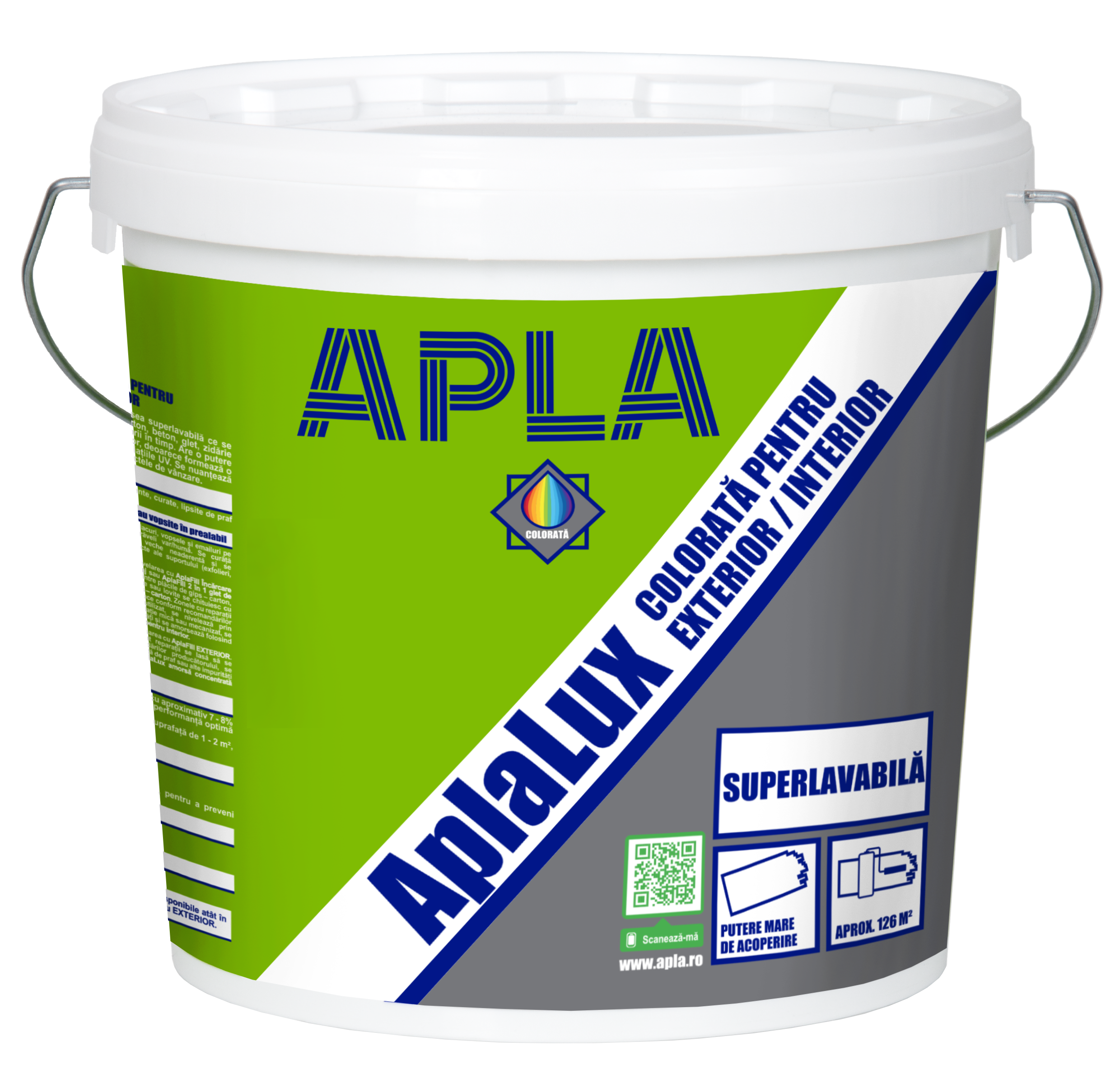 AplaLux vopsea lavabilă colorată interior - exterior