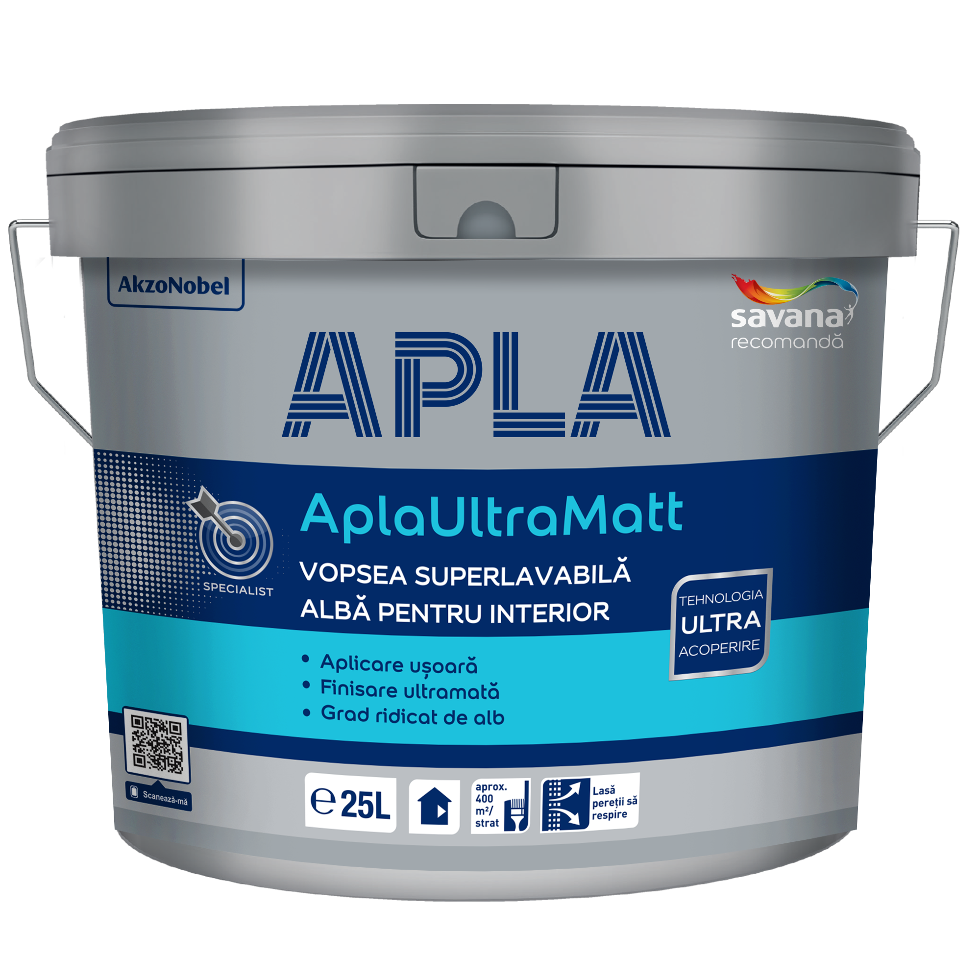 AplaUltraMatt vopsea superlavabilă albă mată interior