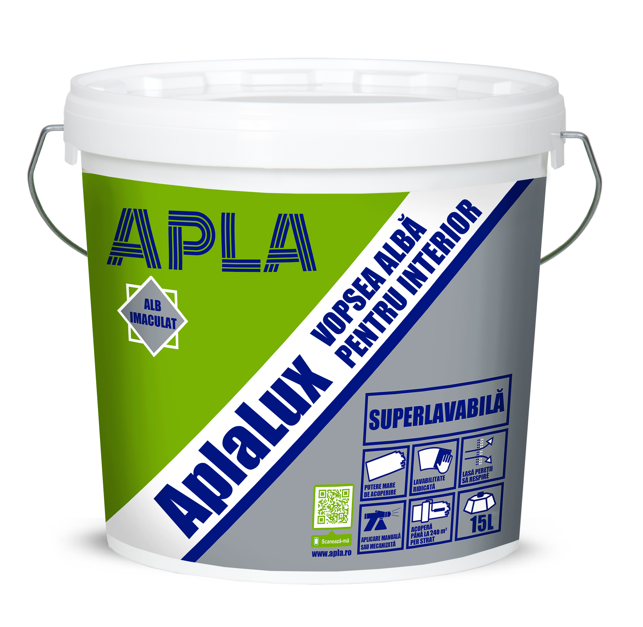 AplaLux Vopsea superlavabilă albă pentru interior