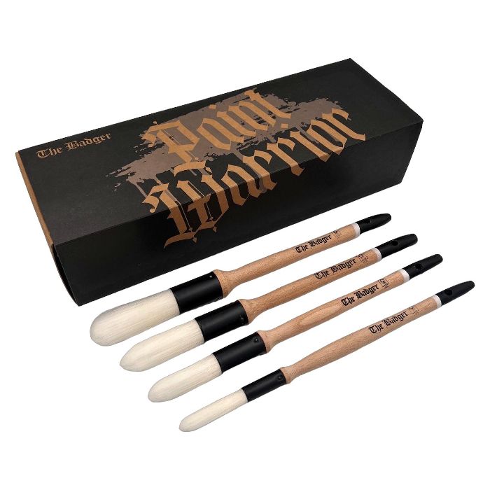 Paint Warrior Badger Sash Brush 4 Pack