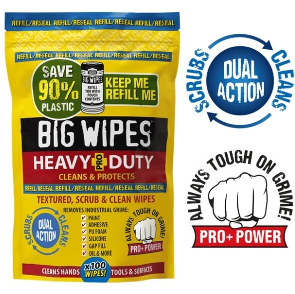 Big Wipes Heavy-Duty Pro+ Refill Pouch 100 Wipes