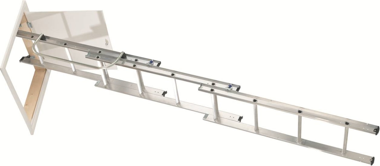 Werner 3-Section Loft Ladder With Handrail