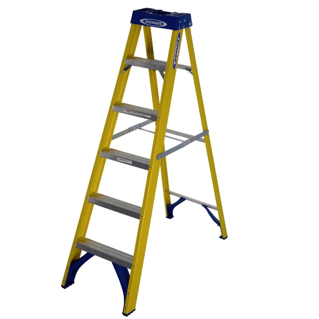 Werner 716 series Fibreglass swingback stepladder