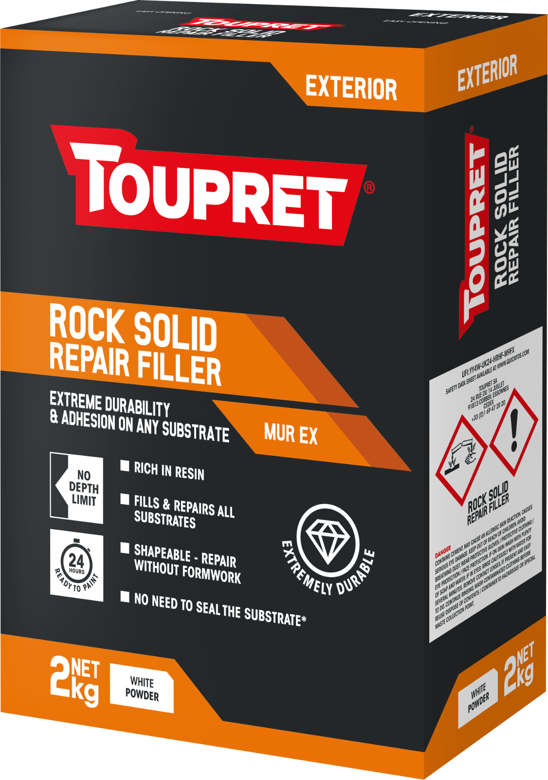Toupret Exterior Rock Solid Repair Filler 2kg