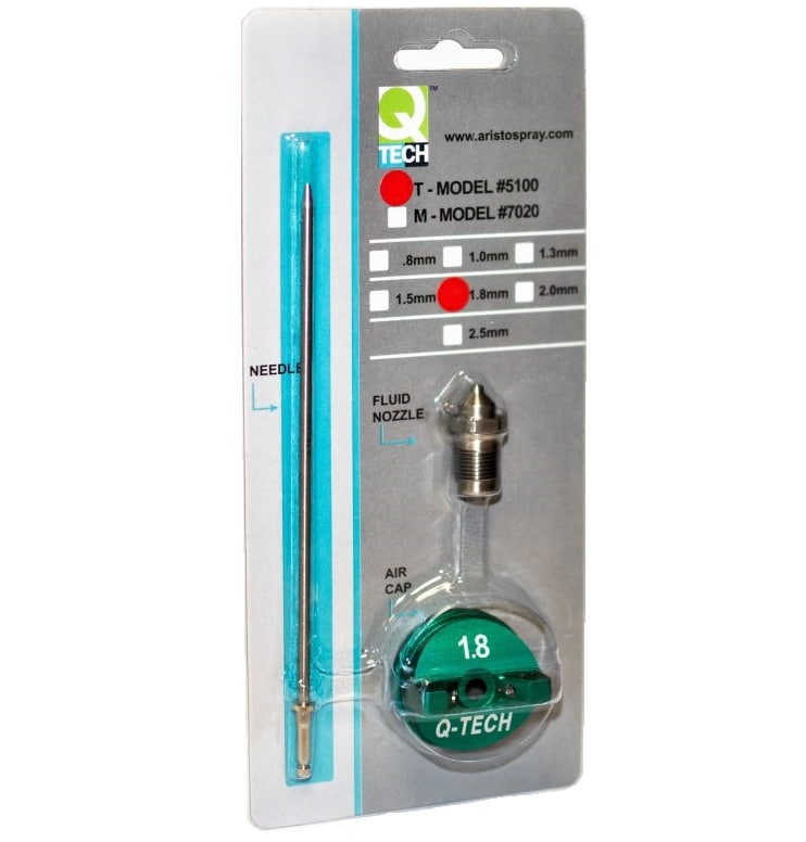 QTech HVLP Needle/Nozzle Air Cap Kit