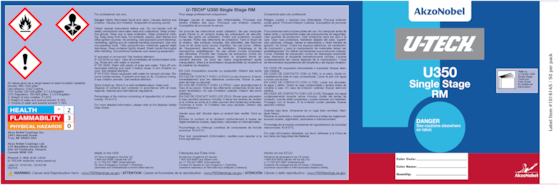 U-TECH U350 RM Single Stage Quart Labels Each