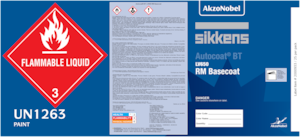Sikkens Autocoat BT LV650 RM Basecoat Label Pail / Drum Each