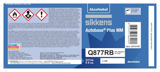Sikkens Autobase® Plus MM Label Q877RB 8oz 10 Pack